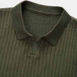 Johnny Collar Open Knit Polo