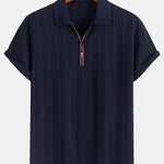Textured Zipper Polo