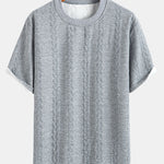 Relax Fit Mid-Length Sleeve Twist Jacquard T-Shirt & Shorts