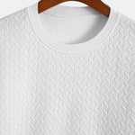 Jacquard Textured Arc Hem T-Shirt