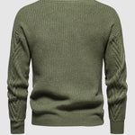 Men's solid color half turtleneck casual jacquard sweater