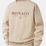 Monaco Slogan Print Relax Fit Sweatshirt