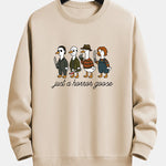 Halloween Horror Goose Print Relax Fit Sweatshirt