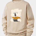 Yawning Puppy Print Relax Fit Sweatshirt