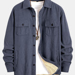 Teddy Lined Corduroy Button Up Overshirt