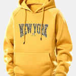 Camouflage New York Print Drawstring Hoodie