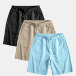 3 Pieces Diamond Geometric Jacquard Drawstring Shorts