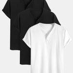 3 Pieces Cotton Henley T-Shirts