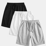 3 Pieces Mid Length Drawstring Shorts