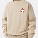 Halloween Ghost Pumpkin Print Relax Fit Sweatshirt