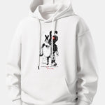 Robot Bear Print Relax Fit Hoodie