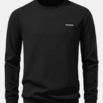 Ribbed Textured Crew Neck Sweatshirt