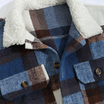 Men's Wool Blend Plaid Lapel Shirt Jacket