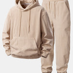 Corduroy Hoodie With Kangaroo Pocket & Corduroy Jogger Pants
