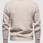 Men's solid color half turtleneck casual jacquard sweater