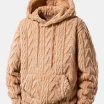 Geometric Jacquard Teddy Hoodie