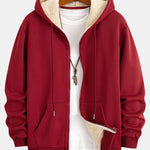 Teddy Fleece Lined Zip Up Hoodie