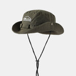 Mountain Pattern Bucket Hat With Chin Strap