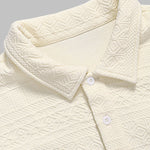 Men's Textured  Vintage Jacquard Lapel Sweatshirt