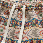 Ethnic Geometric Jacquard Drawstring Shorts