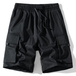 3 Pieces Solid Drawstring Cargo Shorts
