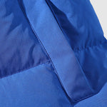 Men's solid color fleece-lined stand collar warm puffer jacket