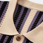 Stripe Eyelet Crochet Shirt & Straight Leg Linen Pants