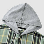 Men's Thin Plaid Casual Hooded Jacket