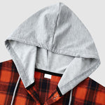 Men's Classic Thin Plaid Hooded Jacket