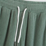 Men's waffle solid color wool texture two-piece set