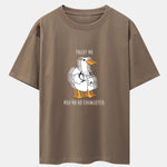 Funny Doctor Goose Print Drop Shoulder Oversize T-Shirt