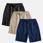 3 Pieces Diamond Geometric Jacquard Drawstring Shorts