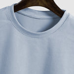 Men's Solid Suede Sleeveless Crew Neck T-Shirt Shorts Set