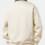 Relax Fit Brasil Print Contrast Polo Sweatshirt