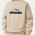 Mountain Nature Print Relax Fit Sweatshirt