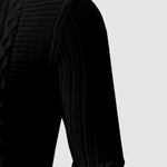 Men's Geometric Twist Slim Stand Collar Sweater