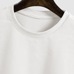 Men's Solid Suede Sleeveless Crew Neck T-Shirt Shorts Set