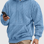 Men's Hooded Jacquard Teddy Fleece Sports Casual Sweatshirt