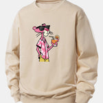 Vacation Pink Panther Print Relax Fit Sweatshirt