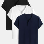 3 Pieces Cotton Henley T-Shirts