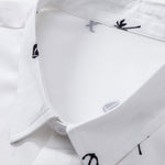 Palm Tree Anchor Sailboat Print Button Up Shirt & Swim Shorts