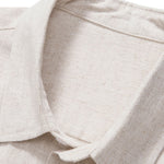 Linen Rayon Blend Button Up Shirt & Crinkled Textured Drawstring Shorts