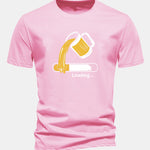 Regular Fit Beer Loading Print Cotton T-Shirt