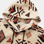 Relax Fit Tribal Geometry Teddy Hoodie & Shorts
