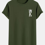 Crown King Print Cotton Arc Hem T-Shirt