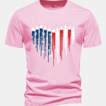 Regular Fit Heart Shaped Fighter Jets USA Flag Print Cotton T-Shirt