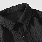 Men's twist texture loose lapel shirt