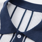 Stripe Knitted Button Up Shirt