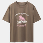 California Palm Tree Print Drop Shoulder Oversize T-Shirt