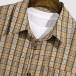 Men's Plaid Button Slim Fit Casual Long Sleeve Shirt